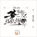 Myway 58 * 54 см Сток Happy Halloween Pumpkins Жуткая Ведьма и Летучие Мыши Гробница Украшения Стены Стикеры для Детской Комнаты Партии